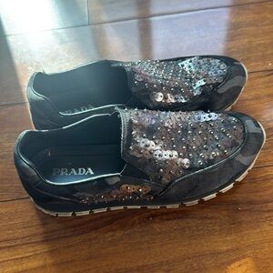 Prada Sequin- Embroidered Camouflage size 8.5